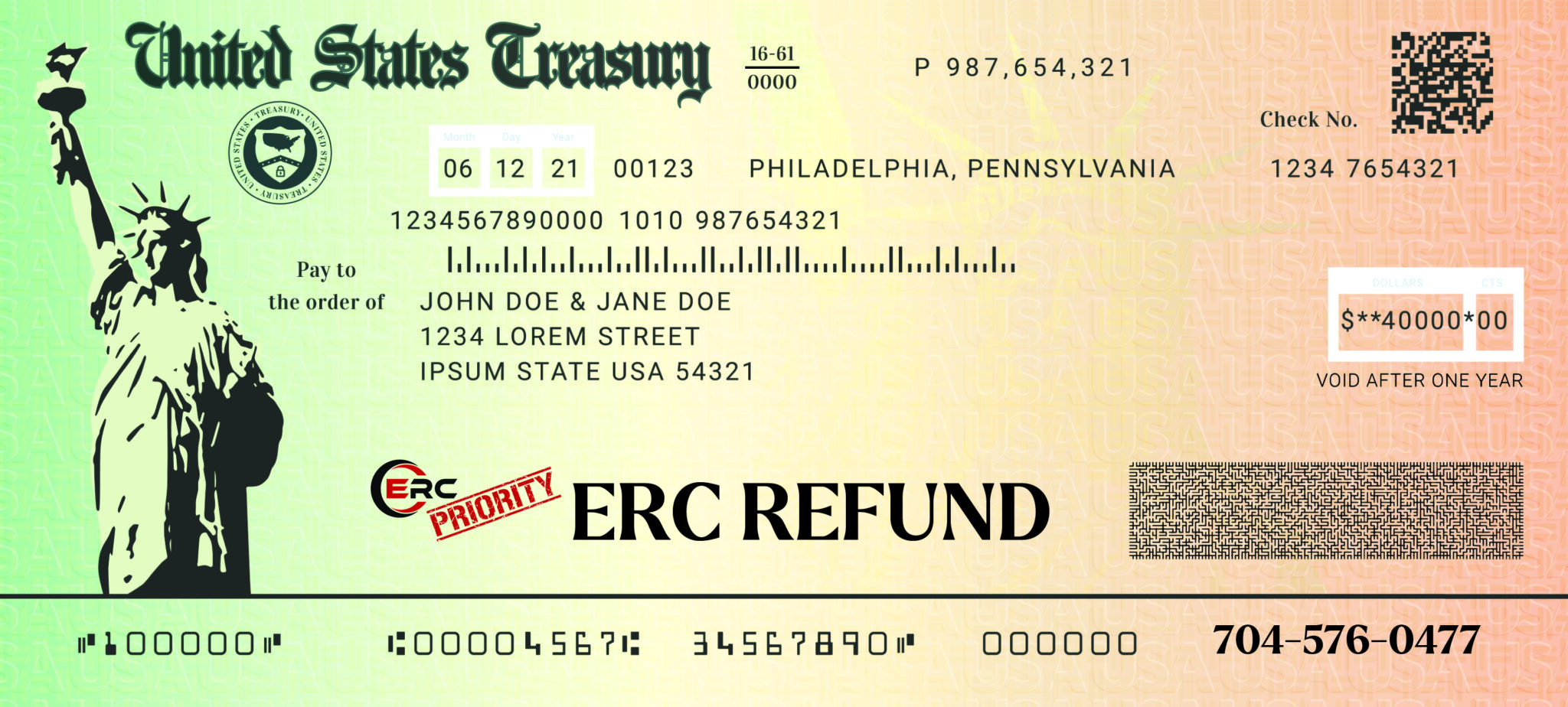 ERC Priority Employment Retention Credit Refund Recovery 7045760477